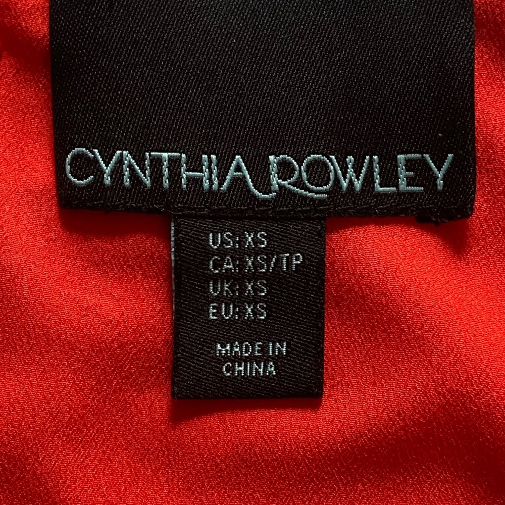 Cynthia Rowley Laser Cut Eyelet Lined Button Back Tank in Orange, XS - Picture 7 of 11